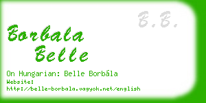 borbala belle business card